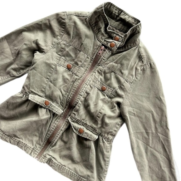 Children’s Place Girls Green Utility Jacket Size 7/8 - Picture 2 of 7